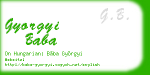 gyorgyi baba business card